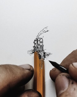 culturenlifestyle:  Miniscule Sketches Drawn to the Size of Pencils, Fingertips, and Matchsticks by Christian Watson Illustrator Christian Watson is a quickly becoming an Instagram sensation with his various minuscule ink drawings that are posted on