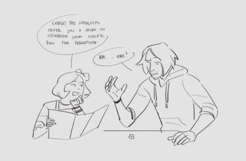 ffc1cb:silly modern dishonored au where the entirety of the game is just emily testing out her new d