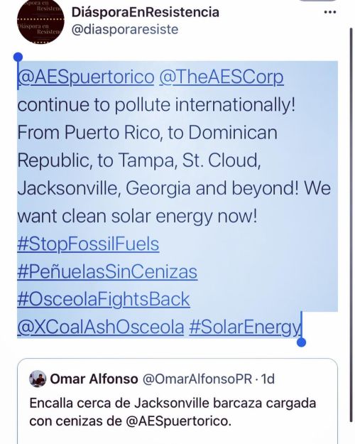 diasporaenresistencia:@aespuertorico @theaescorp continue to pollute internationally! From Puerto Ri