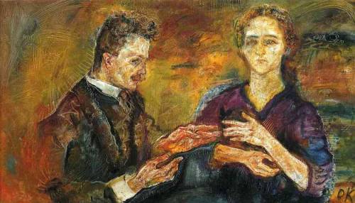 artist-kokoschka: Hans Tietze and Erica Tietze-Conrat, 1909, Oskar Kokoschka