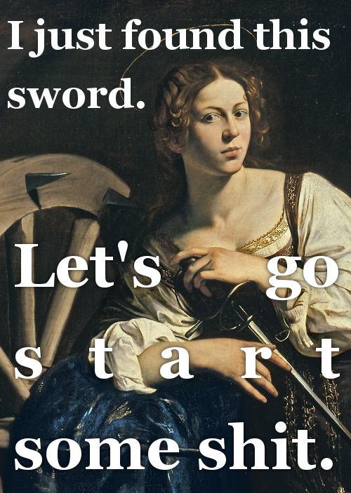 bitchfaceart:Caravaggio, detail from Saint Catherine of Alexandria (c.1598)original image from Tierr