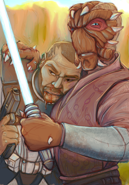 I’m doing the six fanart challenge on twitter and @khazzman asked for Jedi Master Ima-Gun Di because