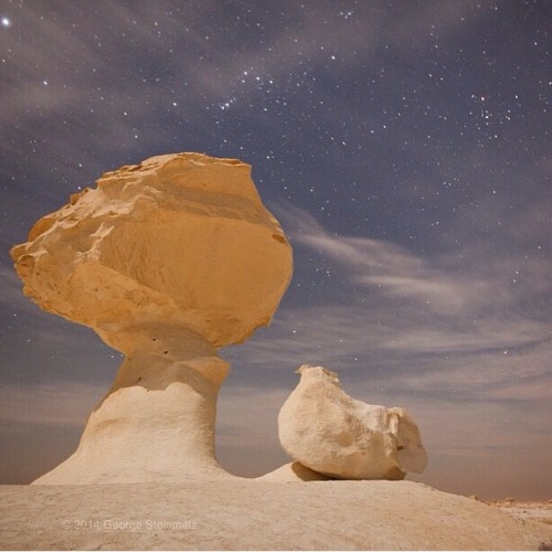 aqni:  George Steinmetz - “the magical light of a rising moon at 3:47am in the White desert of Egypt, from the tripod next to my sleeping bag. To see a time-lapse of what the camera saw whilst I slept.”