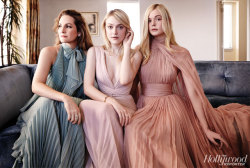 eliesaab:  The beautiful Fanning sisters, Dakota &amp; Elle in ELIE SAAB Haute Couture Spring Summer 2014 with their stylist, Samantha McMillen for The Hollywood Reporter’s Most Powerful Stylist issue. 