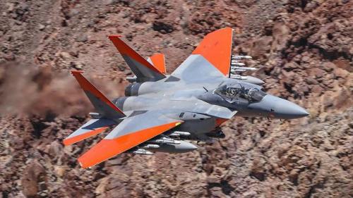Loaded F-15SA In Star Wars Canyon F-15SA Bristles With A Dozen AIM-120 Missiles During Star Wars Can