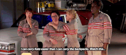 mx-m4us3:  ayellowbirds:  thefingerfuckingfemalefury:  geniebelcher:  ghostbusters20-16:  How heavy are those damn backpacks?  Melissa McCarthy gently bouncing Kate McKinnon is my aesthetic.  Oh my god this is CUTE   Look at her clinging to Melissa like