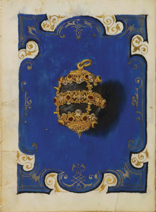 Hans Mielich, Kleinodienbuch, Jewels Book, 1553. Inventory of the jewelry owned by Archduchess Anna 