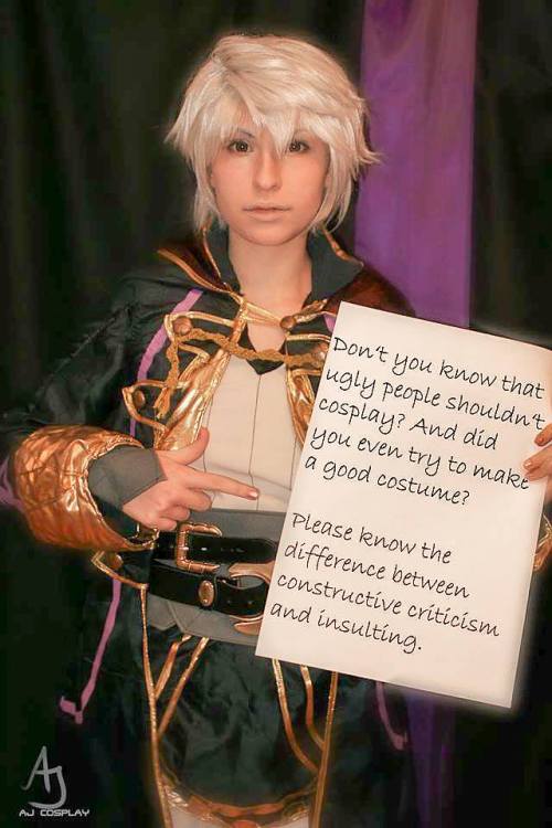 cosplaytutorial:Part of Gelo Photography​’s Anti-Hate messages series. Check the album to see 