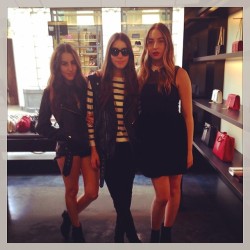 haimtheblog:  Fashion coordinator Julia Hobbs went shopping with Alana, Danielle and Este of HAIM at YSL on Bond Street this lunchtime before they leave for Paris 