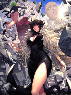 meroune-lorelei:    One Punchman ワンパンマン フブキ Tribute. | xaxak ※ Permission to upload this work was granted by the artist.    tatsumaki booty~ &lt; |D’‘‘‘