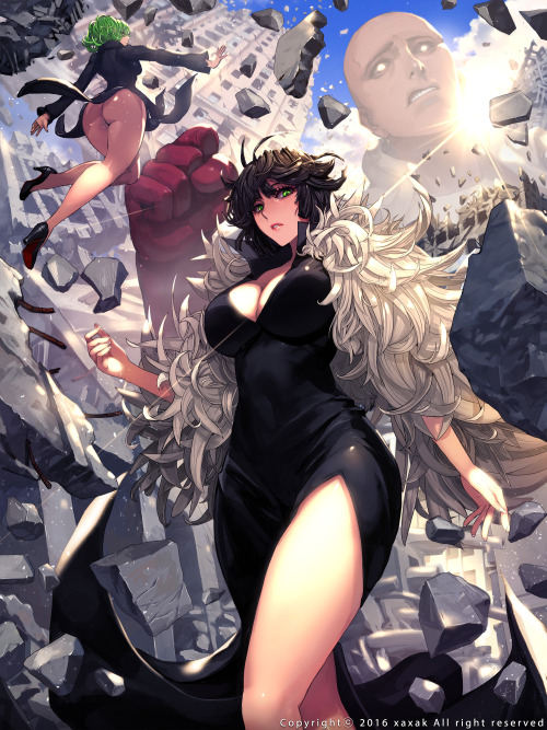 meroune-lorelei:    One Punchman ワンパンマン フブキ Tribute. | xaxak ※ Permission to upload this work was granted by the artist.    tatsumaki booty~ < |D’‘‘‘