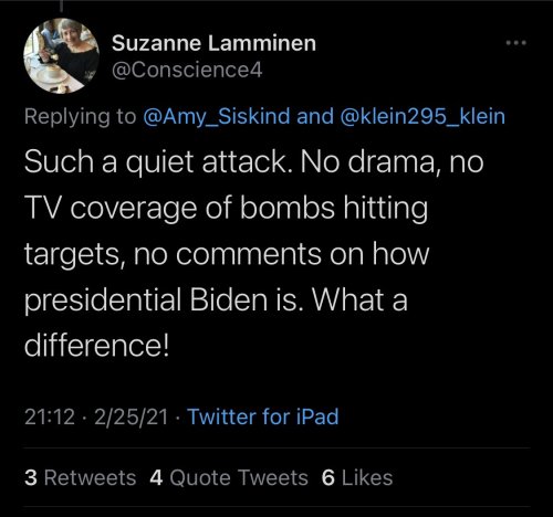 Liberal Ghouls Are Fine With Biden Bombing Other Countries As Long As They Don't Have To Hear About It
