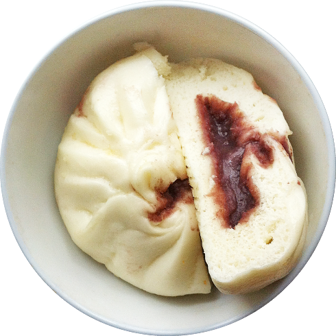 puriusagi:HAOCHI | Sweet bean paste steamed bun | Red bean steamed bun | Chives and tofu steamed bun
