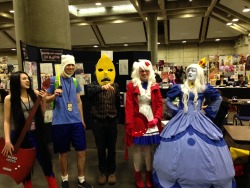 Zeldastuckintime:  Our Adventure Time Group At Sac Anime Winter 2014! It Consists