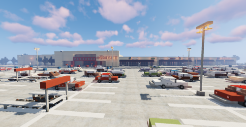 More shots of the Target/strip mall from the last build comparison.Took a bit of trial and error to 