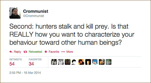 gradientlair:  [content warning: rape, rape culture, misogyny, misogynoir, street harassment] @Crommunist shared some really important tweets about this “men are hunters” crap that gets used to justify everything from street harassment to rape. I