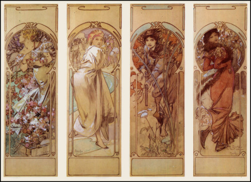 mysticjc:  Alphonse Mucha “Alfons Maria Mucha (Ivančice, 24 July 1860 – Prague, 14 July 1939), often known in English and French as Alphonse Mucha, was a Czech Art Nouveau painter and decorative artist, known best for his distinct style. He produced