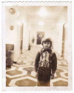 torontocrow:  Continuity Polaroid of actor Danny Lloyd on the Guest Room Hallway set of The Shining. (photo courtesy Filippo Ulivieri, who has written an Italian biography of Kubrick’s longtime personal assistant Emilio D’Alessandro) 