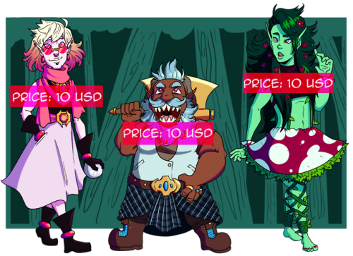 So I thought I’d toss up some Adoptables here! The Rules:- FIRST COME, FIRST SERVE. - Their prices a