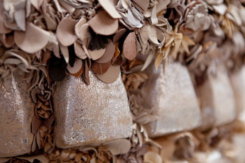 likeafieldmouse:Jacky Tsai - Untitled (2013) - 5 feet of hand-stitched leather flowers