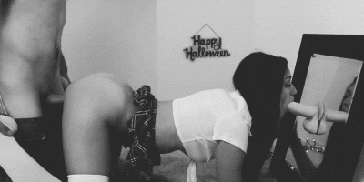 questionsandacts:  Suck a dildo as your man fucks you from behind