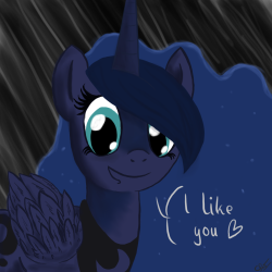 that-luna-blog:  The likes of Luna by Krellyan  Aww, I like ya too Lulu &lt;3