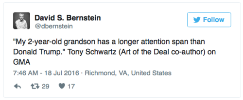 liberalsarecool:micdotcom:The guy who ghost wrote The Art of the Deal is railing against TrumpTony S