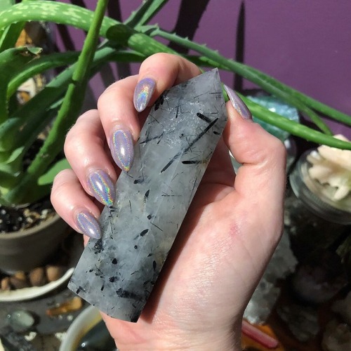 lavenderwaterwitch: Still can’t believe I only paid $10 for this stunning Tourmaline Quartz To