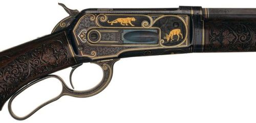 John Ulrich endgraved Winchester Model 1886 Express lever action rifle.Estimated Value: $480,000from