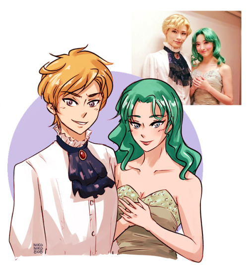 nikoniko808:  Ok Shuu and Sayaka literally made Haruka and Michiru come alive onstage and I’m forever grateful. Had to make some art out of their photos. patreon | twitter 