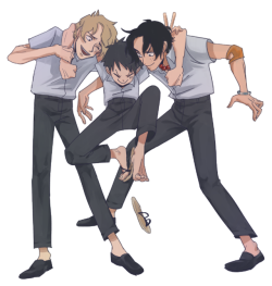 Mugiwara-Lucy: Mtcolubo: Brothers I Can Just Imagine These Three In School! Xd 