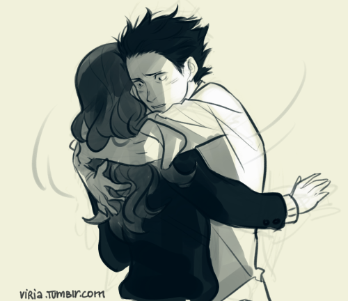 viria:  I see literally zero reason why I should not draw Ishida and Nishimiya hugging, these kids deserve it;__; They both should learn how to love themselves. if you don’t know what true pain feels like yet, just read Koe no Katachi. If you do know,