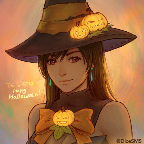 Happy Halloween everyone! I&rsquo;m not dressing up, but I have drawings that are! Tifa in a #FF14 H