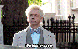 captaincrowley:I have no intention of fighting in any war.michael sheen as aziraphale in good omens 