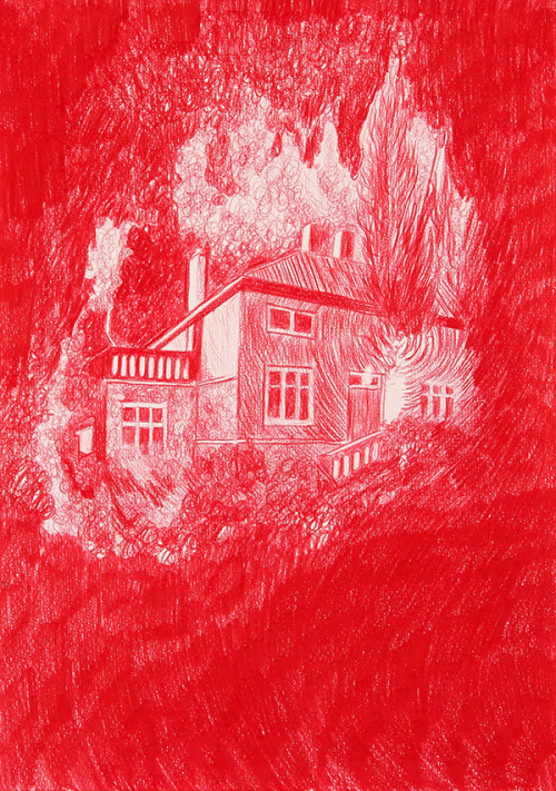 drawingstorage:Morten Schelde, 2013, Red House, pencil on paper, 21x29 cm