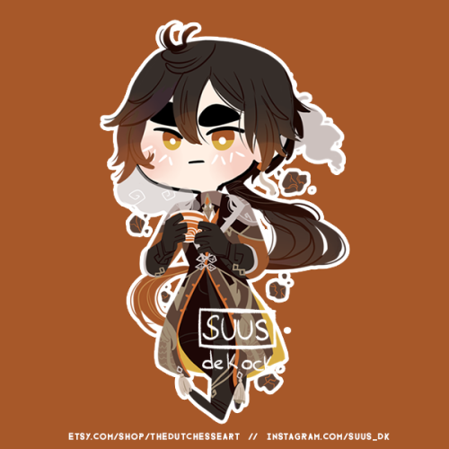 Last of the Genshin Impct chibi stickers! Maybe posting chill will bring Xiao to me ;A;You can find 