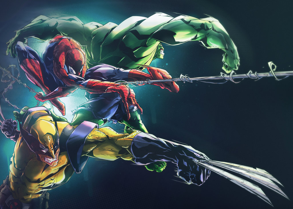 imthegdbatman:  Wolverine Spider Man And Hulk Colors   -   smallesthing  
