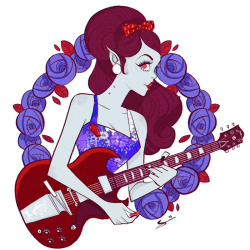 sibyllinesketchblog:  What if Adventure Time girls had a band in the 60’s ?  Stickers coming soon ! 