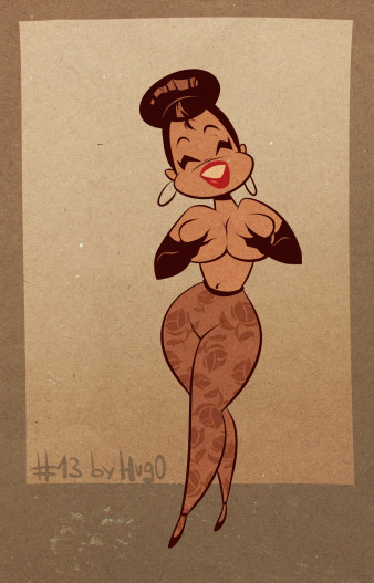   Inktober - Day 13 - Gizelle    Based on a photo of Gizelle from AllHipHopModels.