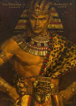 Monsieurlabette:  Yul Brynner As Ramses Ii Pharoah Of Egypt,  Arnold Friberg 