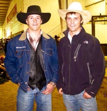 phd-bullrider:  Both ready for action back at the motel room.