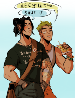 twistedgiggles:  last-heroine:  hey what’s up, i’m gettin my ass back to arting, have some shimada bros   Love em