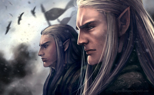 thegreencarousel: The beginning of an end Oropher and Thranduil during the Battle of Dagorlad, befo