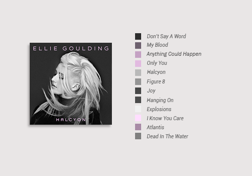 gouldmines - Ellie Goulding Album Cover Palettes(insp.)