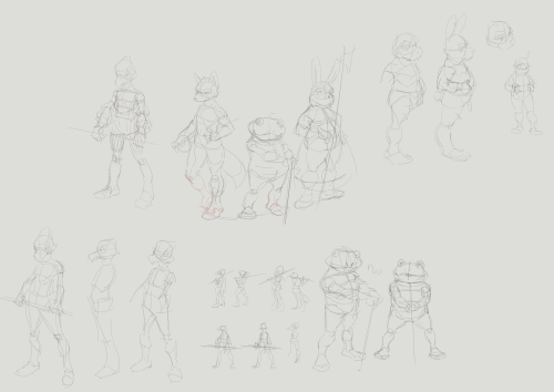 Here’s some AU/costumed StarFox fan-art. Added the line up and rough, thinking sketches too ( I eras