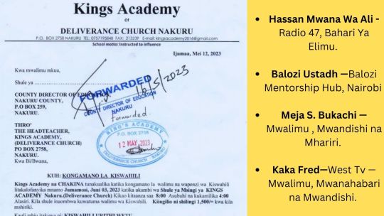 Kiswahili Teachers and Students Workshop - Kings Academy (Nakuru)