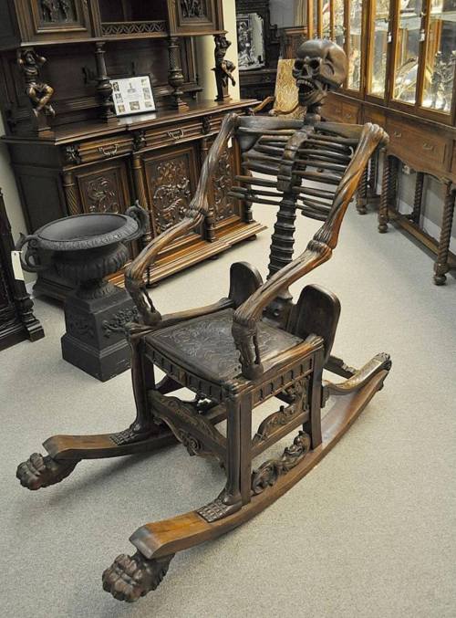 A skeleton rocking chair.I have no information about this piece, but still wished to publish it for 