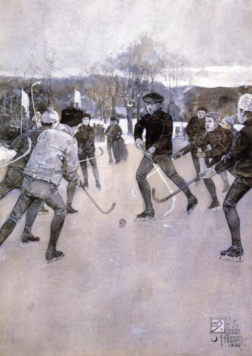 Skating  -  Frederick Childe HassamImpressionism