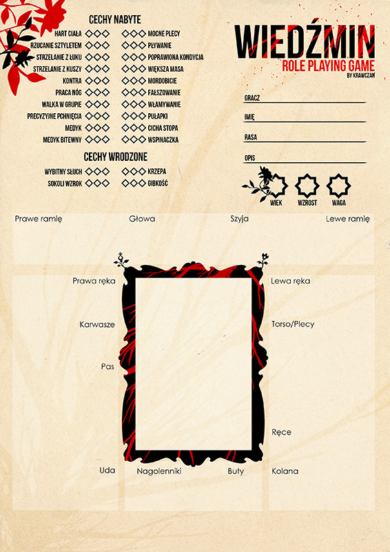 Witcher Rpg Character Sheet