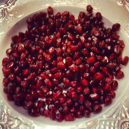 In which I used Instagram to turn my pomegranate prep into something a little more sinister looking.